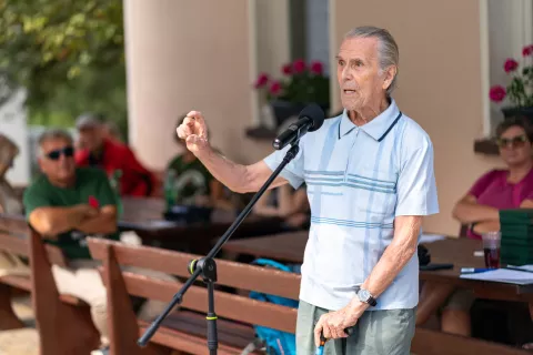 Andrej Rebolj, ki je bil s 16 leti najmlajši partizan leta 1944 ustanovljenega Škofjeloškega odreda / Foto: Simon Benedičič