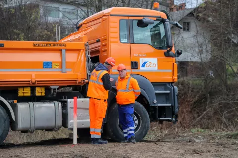 začetek gradnje Blejska obvoznica prva lopata Bled / Foto: Tina Dokl