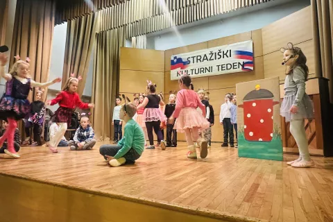 Stražiški kulturni teden so začeli učenci 2. c razreda OŠ Stražišče pod mentorstvom Barbare Velikanja. / Foto: Tomaž Tivold