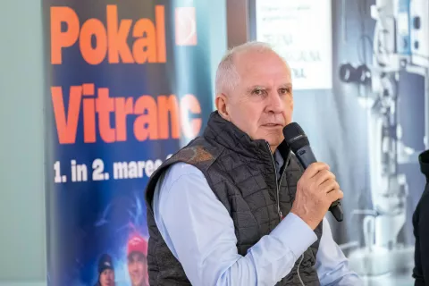 Novinarska konferenca s predstavitvijo 64. pokal Vitranc 2025Na fotografiji generalni sekretar OK Pokala Vitranc Srečko Medven / Foto: Nik Bertoncelj