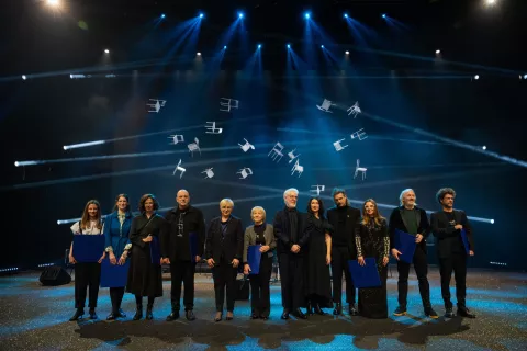 Ljubljana, Cankarjev dom.Osrednja drzavna slovesnost na predvecer slovenskega kulturnega praznika s podelitvijo Presernovih nagrad in nagrad Presernovega sklada. / Foto: Boštjan Podlogar/sta