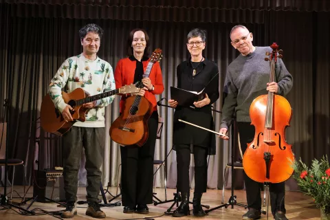 proslava ob kulturnem prazniku Prešernov dan, odprtje razstave Janez Puhar in koncert recital skupina Tantadruj Jezersko / Foto: Tina Dokl