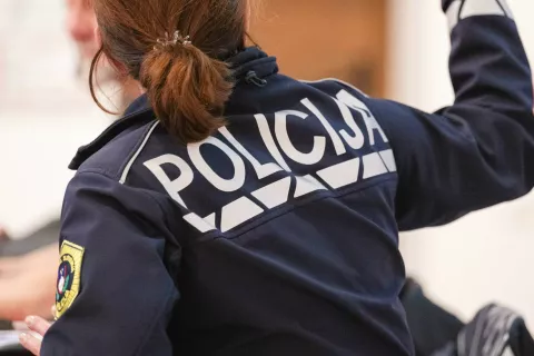 Simbolična fotografija policija Strokovni posvet Jesenice Preventiva in ukrepanje ob grožnjah z nasiljem v izobraževalnih ustanovah / Foto: Nik Bertoncelj