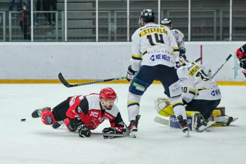 liga AHL drugo finale med HDD Jesenice in EKZ EK Die Zeller Eisbären / Foto: Tina Dokl
