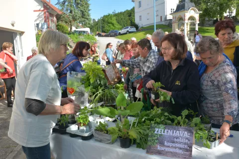 Osrednji del dogodka je bila izmenjava sadik in hkrati še nasvetov. / Foto: Maja Bertoncelj