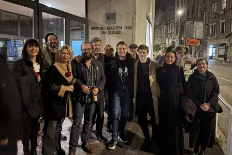 Uspešni na Reki: ekipa predstave Deževen dan v Gurlitschu / Foto: Arhiv Pgk