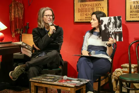 predstavitev nove vinilne plošče založbe Dallas Records na fotografiji Alen Steržaj Big Foot Mama in Jana Morelj / Foto: Tina Dokl