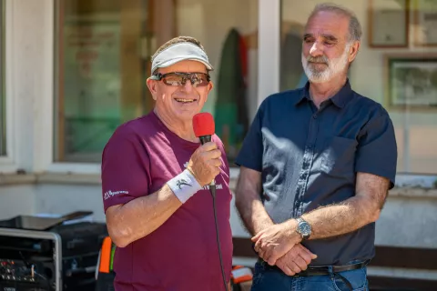 Mihec Hladnik in Jože Krivc / Foto: Nik Bertoncelj