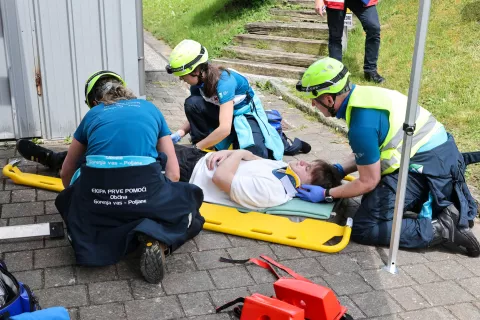 Na letošnjem regijskem preverjanju je sodelovalo dvanajst ekip prve pomoči. / Foto: Tina Dokl