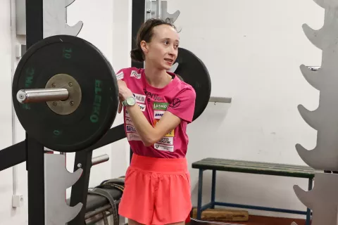 skakalci ženska moška A ekipa stadion športni park Kranj na fotografiji Nika Prevc / Foto: Tina Dokl