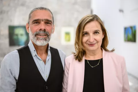 Podpredsednik Društva Projekt Človek Igor Stojanov in predsednica Suzana Puntar / Foto: Primož Pičulin