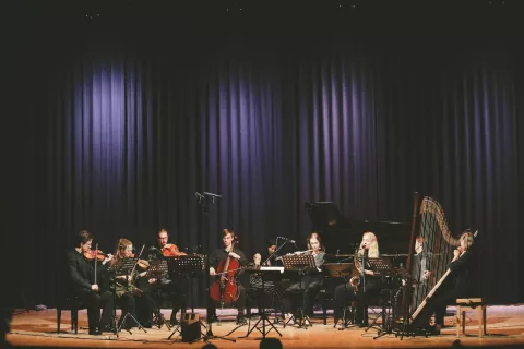 Koncertni utrinek z enega preteklih tednov sodobne glasbe. / Foto: Nina Pernat