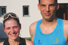 Zmagovalca teka Dominika Podobnik in Anže Roblek / Foto: Matjaž Klemenc