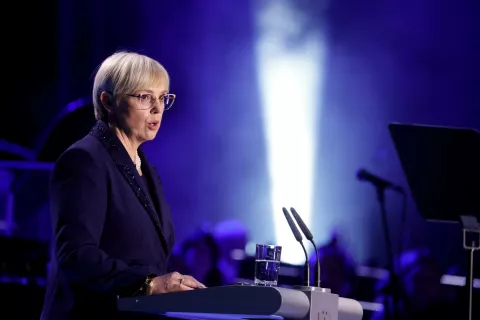 Državna slovesnost ob dnevu državnosti 2025, slavnostna govornica predsednica republike Nataša Pirc Musar / Foto: Borut Živulović/bobo