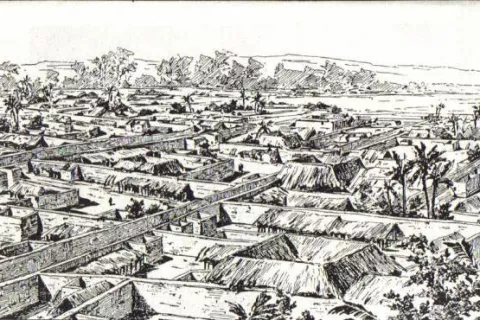 Tako je britanski oficir narisal mesto Benin v današnji Nigeriji v letu 1897, ko ga je britanska vojska brutalno napadla in izropala. / Foto: Wikipedija