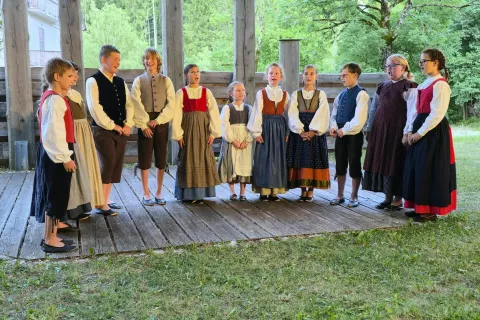 Najmlajši jezerski folklorniki so zaplesali in tudi zapeli / Foto: Alenka Brun