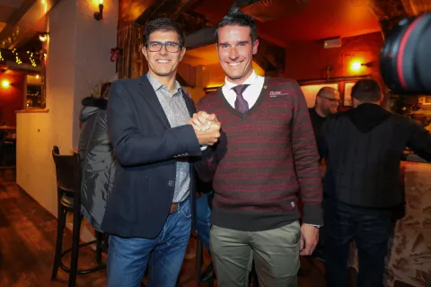 županske volitve 2022 Matjaž Rakovec Janez Černe štab stranke SD občina Kranj / Foto: Tina Dokl