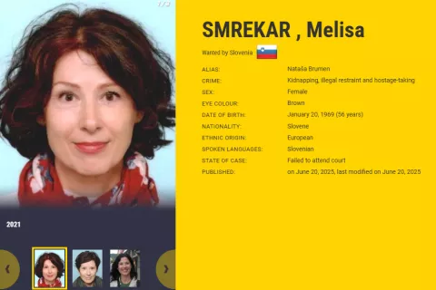 Europol je na seznam najbolj iskanih oseb uvrstil 56-letno Natašo Brumen. / Foto: Europol