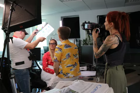 Zvok teče, kamera teče - akcija. / Foto: Igor Kavčič