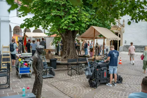 Snemanje oglasa Radovljica center / Foto: Nik Bertoncelj