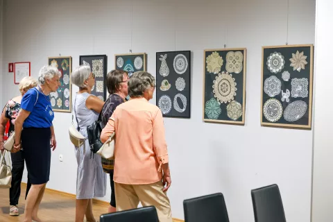 Razstava sekcije Ivanjščice z naslovom Čipkarske mojstrovine bo na ogled do 5. septembra. / Foto: Tina Dokl