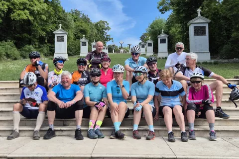 Prijeten postanek pred Kalvarijo na polotoku Tihany / Foto: Grega Flajnik