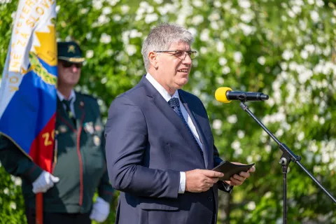 Spominska slovesnost ob dnevu državnosti Rateče Kranjska Goraslavnostni govorec Boštjan Poklukar minister za notranje zadeve RS / Foto: Nik Bertoncelj