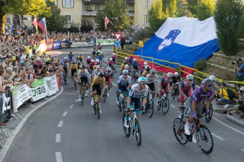 Vrhunec je bila moška članska dirka tudi s kolesarji, ki nastopajo v svetovni seriji. Množica navijačev je bila navdušena. / Foto: Peter Košenina