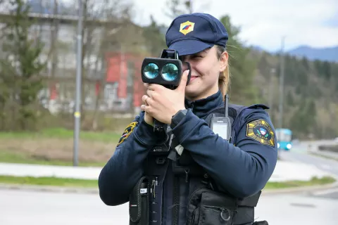 merjenje hitrosti policija Behinov klanec Bled / Foto: Tina Dokl