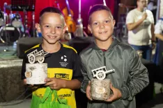 Zmagovalca tekme na čas sta bila Mark Krajnik in Tevž Brenkuš. / Foto: Peter Košenina