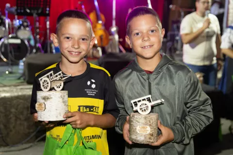 Zmagovalca tekme na čas sta bila Mark Krajnik in Tevž Brenkuš. / Foto: Peter Košenina