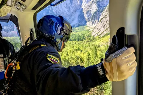 Reševanje v gorski nesreči na območju Jalovca / Foto: Pu Kranj