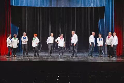 Ljudski pevci Spod Stowa: sodobnim poslušalcem želijo približati ljudsko pesem in ji dati nov utrip s triglasnim prepevanjem. / Foto: Nik Bertoncelj / Foto: Nik Bertoncelj