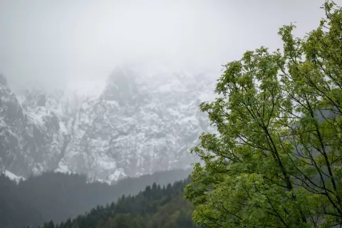Simbolična fotografija Vremenske razmere v hribih v jesenskem času. Padavine sneg in dež. / Foto: Nik Bertoncelj