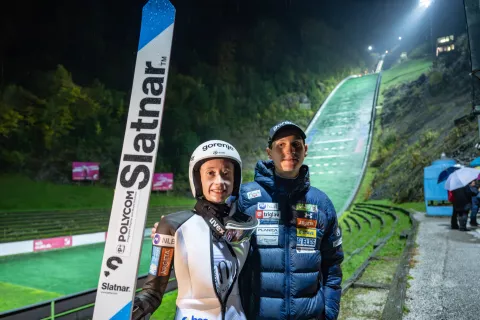 Poletno državno prvenstvo v smučarskih skokih 2025 v Kranju, Domen in Nika Prevc / Foto: Primož Pičulin
