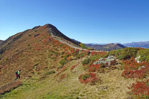 Grebenska pot po kateri smo prišli in pred seboj zagledali Seetalernock in Goldeck. / Foto: Jelena Justin
