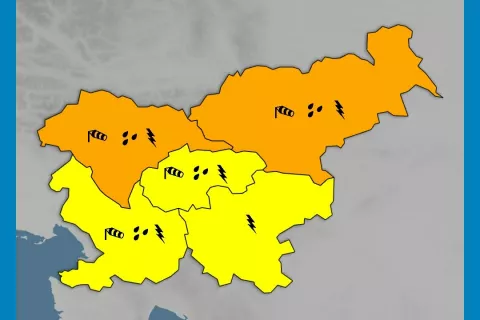 Vremensko opozorilo, 3. 11. 2025 / Foto: Arso