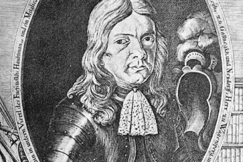 Valvasor na bakrorezu M. Greischerja / Foto: Miha Naglič