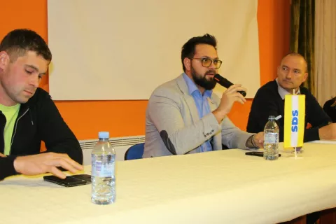 Udeleženci pogovora o kmetijstvu: (od leve) Krištof Kastelic, Adrijan Galjot, dr. Jože Podgoršek in Teja Podjed / Foto: Cveto Zaplotnik