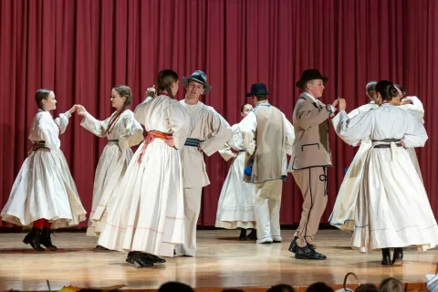 Mladi folklorniki so s plesom in nošami oživili duh preteklih rodov. / Foto: Arhiv Kd Dobrava Naklo
