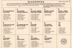 Glasovnica za volitve delegatov v družbenopolitični zbor republi&scaron;ke skup&scaron;čine. Že samo na tej je bilo 81 kandidatov. / Foto: Arhiv Avtorja