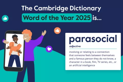 Parasocial (parasocialen) je pridevnik, ki se nana&scaron;a na vez, kakr&scaron;no nekdo čuti med sabo in znano osebo, ki je ne pozna. / Foto: Cambridge Dictionary