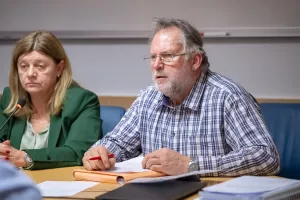 23. seja občinskega sveta občina JeseniceMandatno obdobje 2022 - 2026Na fotografiji Bruno Kallčič predstavnik civilne iniciative / Foto: Nik Bertoncelj