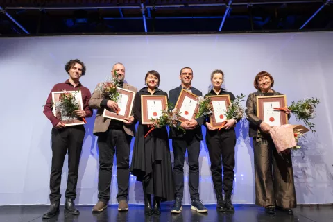 Prejemniki nagrade sklada Staneta Severja 2025. &Scaron;kofja Loka, 21. 12. 2025 / Foto: Matic Zorman