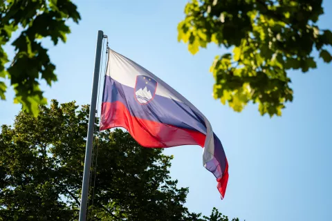 Občinska proslava ob državnem prazniku dan državnosti Občina RadovljicaSlovenska zastava / Foto: Nik Bertoncelj