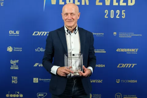 večer zvezd 2025 Kolesarska zveza podelitev priznanj najbolj&scaron;im slovenskim kolesarjem Amaterski kolesar leta Andrej Žavbi / Foto: Tina Dokl
