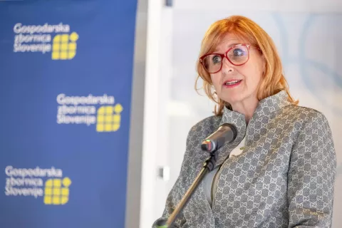 Podelitev priznanj najbolj&scaron;im inovacijam Gorenjske Nordijski center PlanicaNagovor Vesna Nahtigal, generalna direktorica GZS / Foto: Nik Bertoncelj