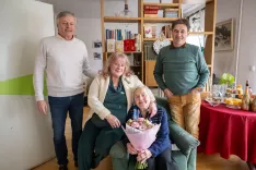 Praznovanje Slavica Gori&scaron;ek 100 let&scaron;opek je podaril Ciril Globočnik župan občina Radovljica / Foto: Nik Bertoncelj