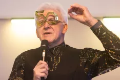 Glasbenik Andrej &Scaron;ifrer na druženju ob predstavitvi nove pesmi, napovedi izida albuma in turneje Pol stoletja pisanja in petja. Ljubljana, 28. 1. 2026 / Foto: Matic Zorman