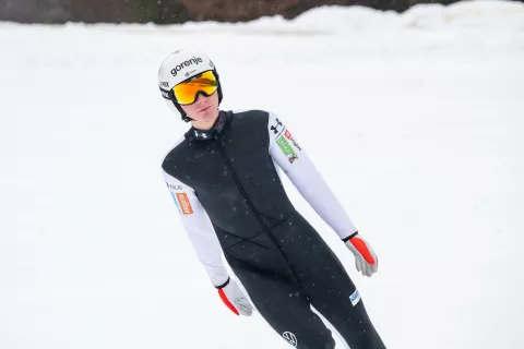 Smučarski skoki trening slovenska ženska in mo&scaron;ka reprezentanca Planica december 2025Na fotografiji Domen Prevc smučarski skakalec in svetovni rekorder / Foto: Nik Bertoncelj